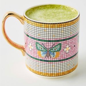 Anthropologie Bistro Garden Tile Mug